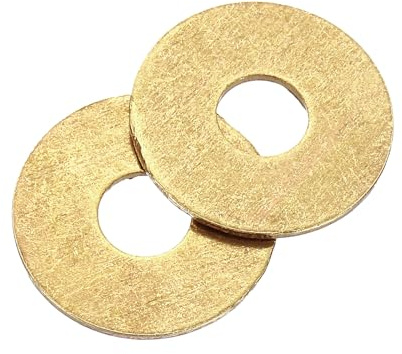 sourcing map M10 Flat Washer Brass Ring Flat Washers 18mm OD 0.8mm T 40Pcs | Metal Sealing Gasket Ring for Screws Bolts Nuts