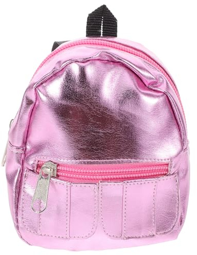 Totority Miniature Doll Backpack Accessory for Girls Cute Decorative School Bag for Dolls DIY Mini House Decor Stylish and Functional Miniature Backpack Pink
