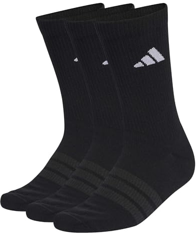 adidas Mixte CUSHIONED SPORTSWEAR CREW SOCKS 3 PAIR PACK, black/black/white, 42-45