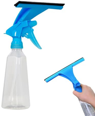 Hkuoeue Window Squeegee | Windshield Wiper Glass Scraper with Spray Bottle,Professional Cleaner Scrubber Brush Washing Tools for Car Windshield Bathroom