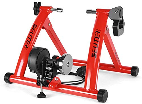 KRXSOBNV, Cykeltränarställ Inomhushem Träning Magnetiska motstånd Cykeltränare Fitnessstation Cykeltränare Rullar Röd,Cykel träningsställ