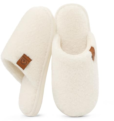 Evshine Fuzzy House Slippers for Women with Comfortable Memory Foam