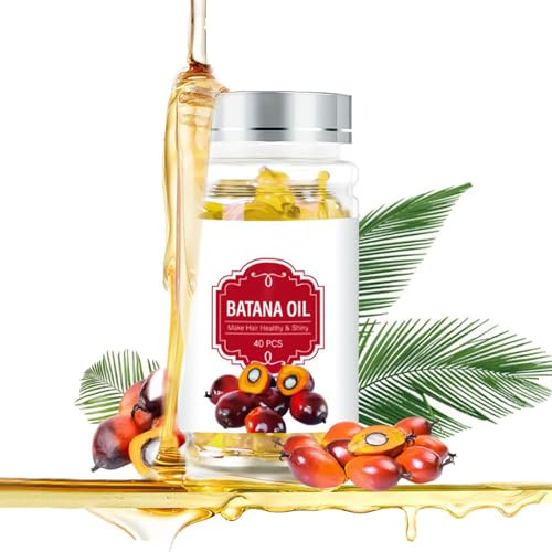 Batana Oil Capelli Capsule Capsule, 40 Capsule Siero per Capelli, Cura profonda e Riparazione, Rafforza i capelli secchi e danneggiati, migliora la lucentezza, la morbidezza, pettinabilità, adatto a