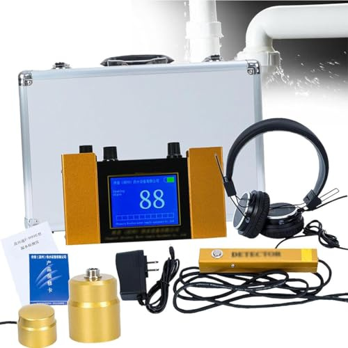 Detector de fugas de agua, sensor geófono ultrasónico de fugas de agua con auriculares ajustables para detección de fontanería, monitor de 4 engranajes para fugas de tubería de agua