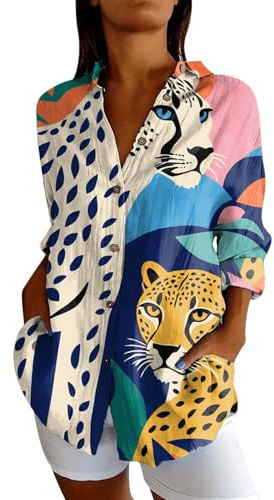 Chemises à Manches Longues et Col Rabattu en Gaze d'été pour Femmes, Blouses Lin Tendance 2026, Décontractées, avec Col Claudine, Pour Le Printemps, Vêtements en Mousseline, Coton, Coupe Lâche, Tenues