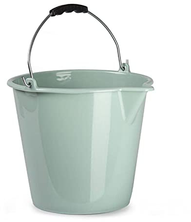 CABLEPELADO Cubo plástico, Cubo de Limpieza, Cubo domestico, Cubo para jardín, Cubo de Limpieza, Cubo de fregona, 25 cm Alto x 31 cm diámetro Superior, Capacidad 9 litros, Asa de Agarre, Verde