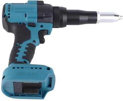 ViaGasaFamido Pistolet à Rivets électrique sans Fil 18V 360W Bleu Outil de Rivetage sans Fil LED Outil à Main pour écrou à Rivet Automatique pour Batterie BL1815 3.2‑4.8mm