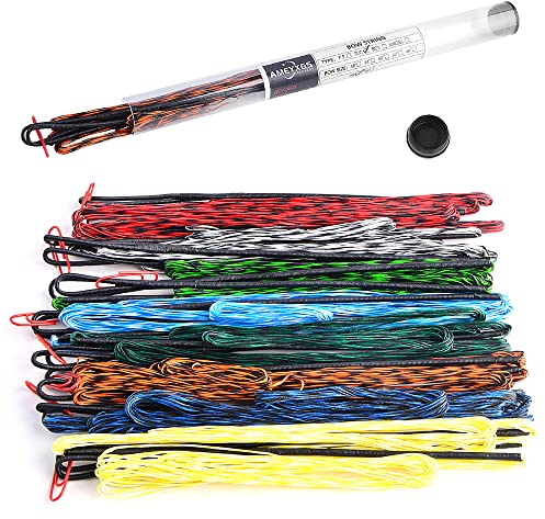 Tiro con L'Arco Dacron Corda dell'Arco 16 Fili Fatta a Mano Stringa di Arco Corda per 68 70 Pollici Arco ricurvo Tradizionale Longbow (AMO 68/Lunghezza effettiva corda d'arco 164cm, Arancione Nero)