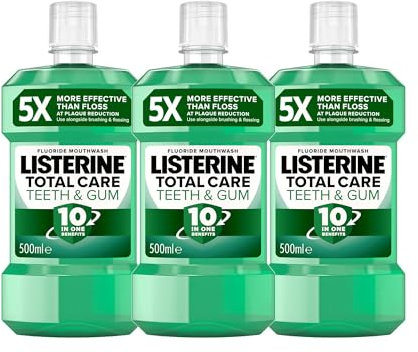 Listerine Total Care Teeth and Gum Mouthwash 500 ml (Pack of 3)