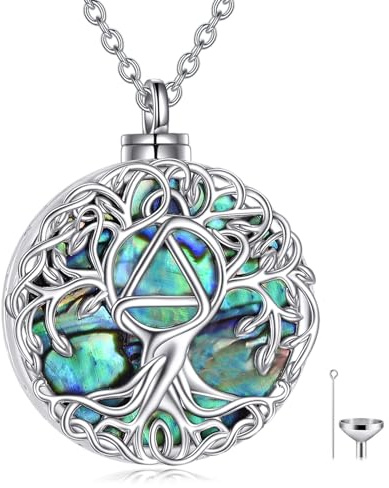 YFN Tree of Life Urn Necklace Sterling Silver Sobriety Ashes Pendant AA Recovery Cremation Celtic Jewelry Keepsake Alcoholics Anonymous Gifts for Women Men