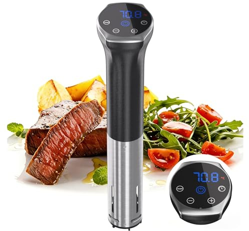 Sous Vide Machine 1100W Upgraded Sous Vide Cooker Ultra-quiet Working Sous Vide Cooker Immersion Circulator, Touch Control, Accurate Temperature, Digital Timer, IPX7 Waterproof Sous Vide
