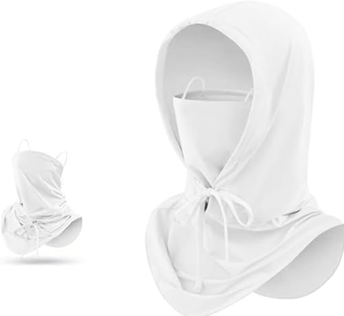 WUODHTW Passamontagna Maschera Cappuccio Maschera Completa Testa Maschera Copertura del Viso Uomini Donne Ciclismo Moto Pesca Outdoor Sun Sport Cap sciarpa testa, Bianco 2, Etichettalia unica