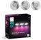 Philips Hue White & Color Ambiance Xamento Einbauspots 3er Pack (1.050 lm), dimmbare Badezimmerlampen mit 16 Mio. Farben, smarte Lichtsteuerung über Sprache und App, silber, neue Generation