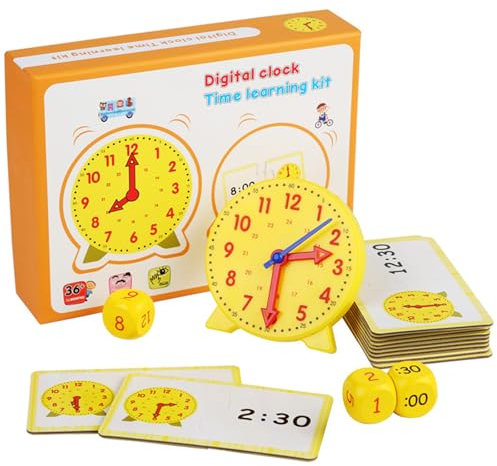 Gxhong Juego Reloj Aprendizaje Niños, Reloj de Demostración de Simulación de Modelo de Escuela Primaria, Para Regalo de Cumpleaños de Niñas y Niños