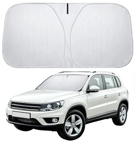 AEYAKA Parasole Auto per Parabrezza Anteriore, Pieghevole Parasole Auto, Protezione UV e dal Calore, Riflettente, Protegge l’Interno dell’Auto per Auto Cittadina, Compatta, Hatchback (85 x 145 cm)