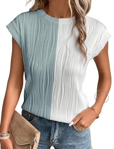 Gemulate Womens Short Sleeve t Shirts Plus Size Tops Women Blouses V Neck Womens Clothing Spring Tunic Shirts for Women Trendy Green White 3XL