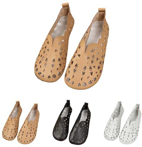 2025 Bailarinas Mujer Verano Comodos Piel Zapatos Planos Vestir Fiesta Elegentes Flores Bailarina Comodas Entretiempo Zapatillas Deportivas sin Cordones Suave Transpirables Calzado Barefoot Mocasines