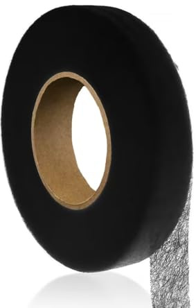 KHDULQ Bande Thermocollante Ourlet 30 mm x 64 m Ruban Thermocollant pour Ourlet Ourlet Facile Sans Couture Lavable à l'eau Pour Tricots, Pantalons, Rideaux, Vêtements (Noir)