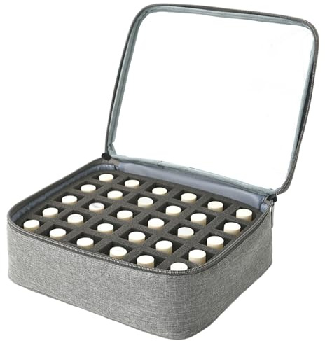 Organizador de Esmalte de uñas para 30 Botellas, Almacenamiento de Esmalte de uñas Bien Acolchado con Tapa Transparente, Bolsa de Almacenamiento portátil con Cremallera para Viajes de salón en casa