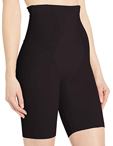 Maidenform Womens Firm Foundations Hi-waist Slimmer Thigh Shapewear, Black, X-Large US