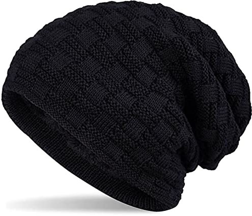 Hatstar Warme gefütterte Feinstrick Beanie Mütze mit Flecht Muster und Sehr Weichem Fleece Innenfutter Wintermütze Damen Herren, 1 | Schwarz, UniSex