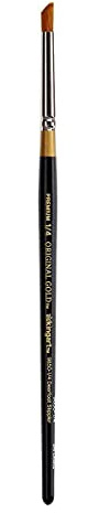 KINGART Premium Original Gold 9850-1/4 DEERFOOT STIPPLER - Synthetic Series Artist Brush, Golden Taklon Hair, Short Handle, for Acrylic, Watercolor, Oil and Gouache Painting, Size 1/4