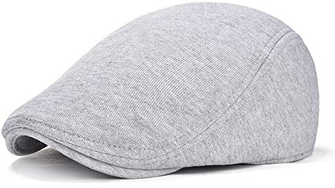 DORRISO Berretto Uomo Baschi Scozzesi Moda Piatto Cotone Basco Newsboy Flat Cappello Viaggio Comodo Vacanza Cappelli Bianca