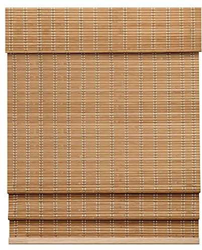 LazBlinds Cordless Bamboo Roman Shades, Light Filtering Window Treatment, Roll Up Bamboo Blinds for Windows, 23'' W x 60'' H