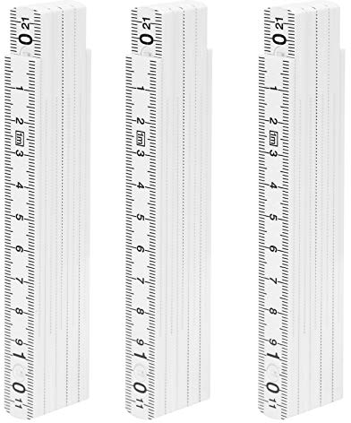 3 Pièces Mètre Pliant, Règle Pliante de Mesure de 1m / 3,3 Pieds Mesures Métriques Règle de Construction Composite Légère pour la Pose de Carreaux de Menuiserie