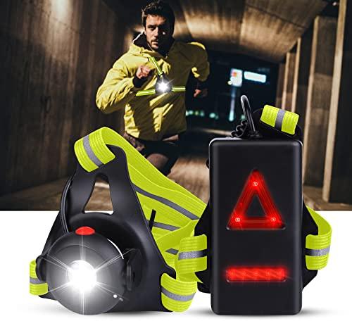 Vaileal Luce Corsa Ricaricabile USB - Luce Running Pettorale LED,500 Lumens IPX6 Impermeabile Sport Lampada da Corsa 90°Gradi Rotazione e 3 modalità di Lampada Running per Jogging,Campeggio,Corsa