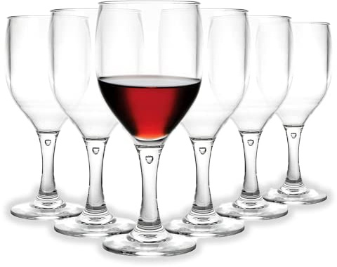 STARVAST Juego de 6 copas de vino de plástico, 35 cl/350 ml, de plástico prémium, irrompibles, reutilizables, transparentes
