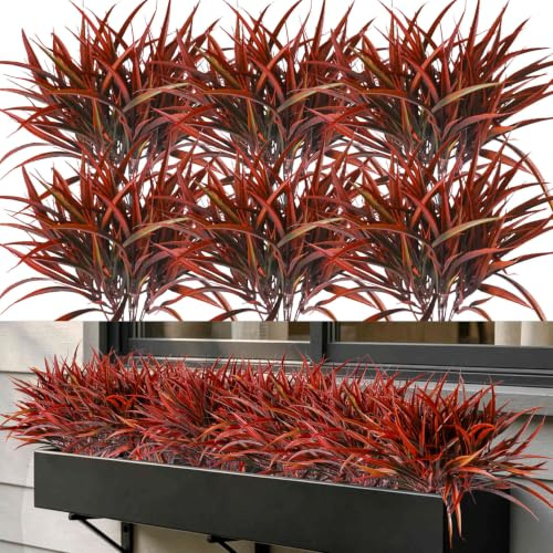 YXYQR 18 Bundles Autumn Artificial Plants Grass Indoor Outdoor UV Resistant Plastic Fake Bushes Plants Shrubs Greenery Arrangement