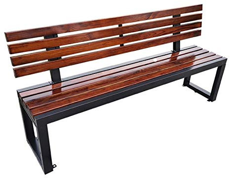 ZMYJTO Terrassengartenbank, Außenbank, Parkbank mit Rückenlehne, korrosionsbeständiger Massivholzsitz für den Außenbereich, wetterfester Verandastuhl, für Deck/Rasen/Kanal, bietet Platz für 2–3 Per