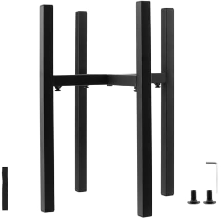 YIXNSW Soporte para plantas negro de hierro ajustable de metal para macetas con un diámetro exterior de 24 – 38 cm (alto: 38 cm)