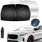 GOHHME Parasol Parabrisas para Coche Parasol para Coche Diseño Plegable con Muelle Giratorio 360° 10 Costillas Protección Solar Bloqueo UV Parabrisas Delantero Fácil de Instalar 140 * 74cm