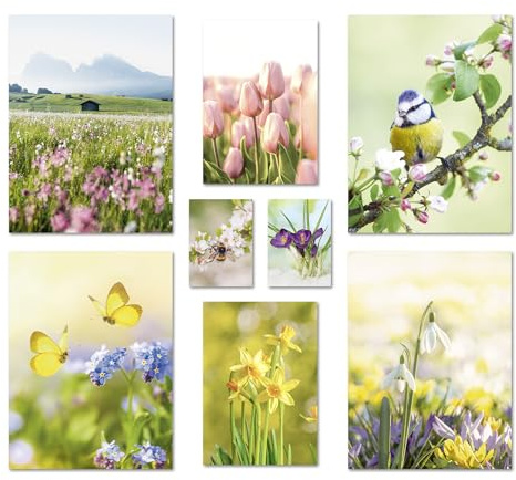 ARTFAVES® Set di poster - Risveglio primaverile - decorazione da parete in più parti Soggiorno e camera da letto - 8 quadri da parete moderni immagini di decorazioni - senza cornice