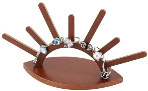 PH PandaHall Présentoir de Bagues en Bois, Présentoir de Bagues Mauvais Œil Support de Bagues de Doigt Présentoir de Bijoux Présentoirs de Vitrine pour Affichage de Magasin, 7.6x19.6x10.3cm