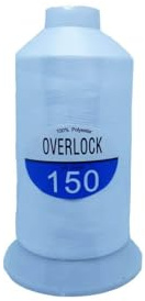 HILO ESPUMA OVERLOCK COLOR BLANCO - Cono de Fibras de Poliéster Duradero, Ideal Para Máquinas Remalladoras y confección de prendas elásticas, poliamidas, tejidos flexibles, 225g (BLANCO)
