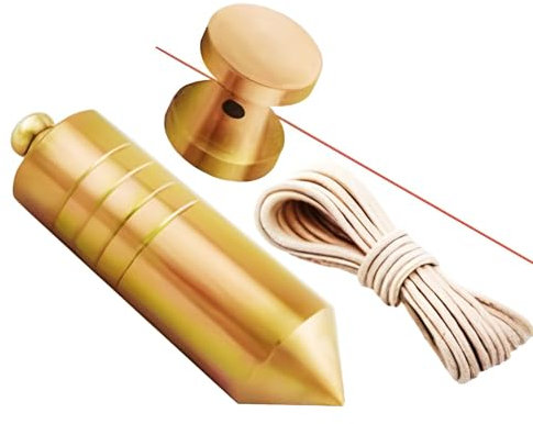 Bricoloco Plomada de albañil de acero tratamiento zinc anticorrosión con cuerda de nylon para trabajos de construcción, metalurgia, carpintería. Nuez de hierro (3000, Gramos)