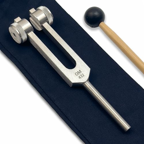432 Hz Weighted Tuning Fork - Musical Pitch of Nature - Higher Octave with Shorter Resonance but Increased Strength and Amplitude - Love Frequency 432 Hz - Biofield Harmonization - Silver