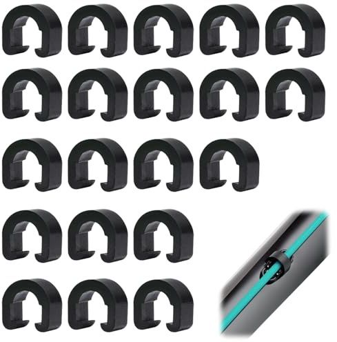 Abrazaderas de Cable de Bicicleta, 20 PCS Cable de Bicicleta C-Clips Cables de Freno para Bicicletas Manguera de Bicicleta Clips de Alambre para Líneas de Freno Mtb Bicicleta de Carretera (Negro)
