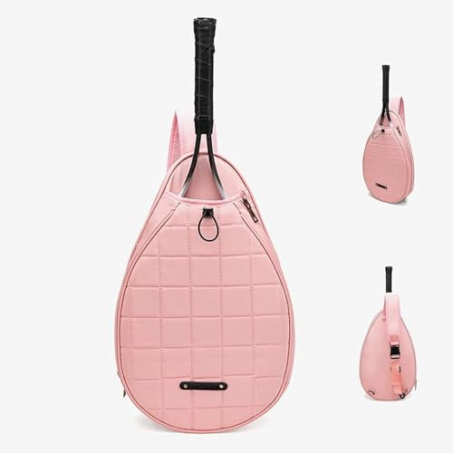 TCIQHVCG Tennis Racket Bag, Badminton Bag Waterproof Durable Tennis Backpack,Water Proof Squash Bag Cover for Children, Squash Racquet and Outdoor Sports Accessories.(Pink)