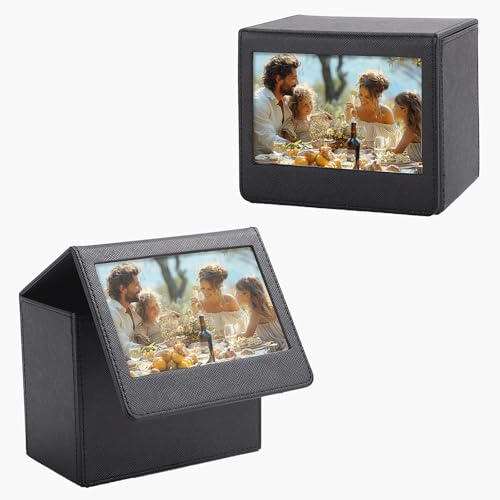 HIYQIN Boîte de rangement pour photos instantanées de 8,9 x 10,8 cm, large support pour photos Fuji Instant Wide 400/300, noir classique, Instant Wide-Photo Case, Étui photo instantané pour appareil