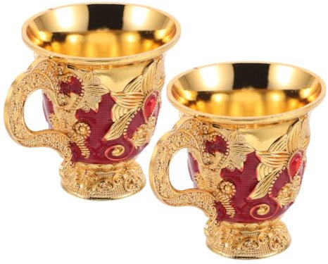 POPETPOP 2 Piezas Copas De Vino Elegante Retro Cáliz De Fiesta Cáliz De Vino Para Banquetes Estampado De Flores Para Fiestas y Banquetes