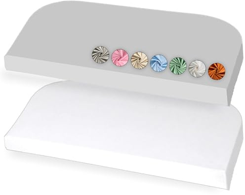 Kompatibel mit BabyBay Spannbettlaken 50x89cm - Kompatibel mit Babybay Maxi, Midi, Boxspring, Comfort, Comfort Plus - Spannbettlaken 100% Baumwolle (Weiß/Grau, 50x89cm)