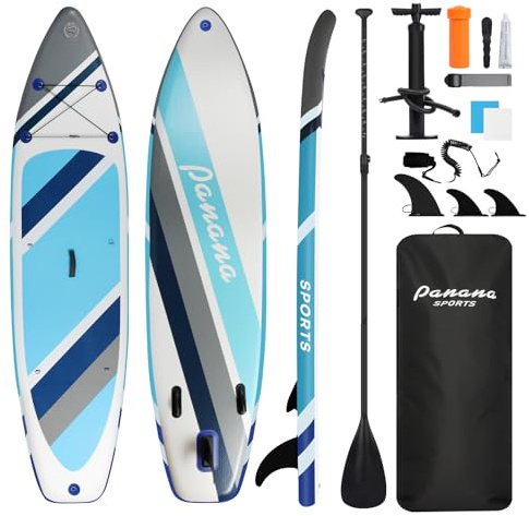 Panana Inflatable Stand Up Paddle Board 10ft8 SUP Board for Adults & Youth, Wide Stable Anti-Slip iSUP Kit with Paddle, Pump, Leash, Fin & Backpack for Surfing, Yoga, Fishing, All Water