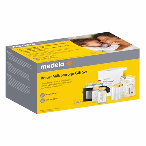 Medela Confezione regalo per la conservazione del latte materno e del refrigeratore senza BPA, con bottiglie, sacchetti di stoccaggio, sacchetti sterilizzatori per microonde e borsa termica con