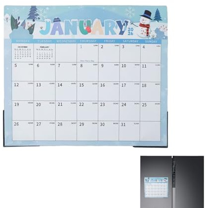 Calendrier Pour Frigo 2026-2027 - Période de Janvier 2026 à Juin 2027 - Calendriers Mensuels Magnétiques pour Frigo - Pour Maison, Salon, Bureau, École, Salle De Classe Et, Organisation Facile