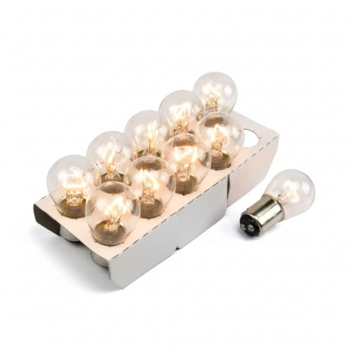 Jurmann Trade GmbH 10 Stück - P21/5W - BAY15d - 21/5W 2-Phasen Lampen, Dual Sockel 12V 5W KFZ Beleuchtung - Glühlampe Glassockellampe Glühbirne Soffitte Autolampen