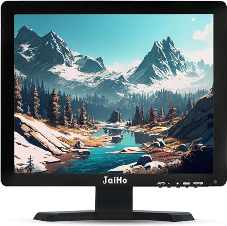 JaiHo Monitor 15 Pulgadas 4:3 Pantalla LCD HDMI Monitor, 1024x768, PC Display con HDMI/VGA/AV/BNC, Pantalla de Ordenador para PC PS4 Raspberry Pi DVD DVR, Altavoz Incorporado